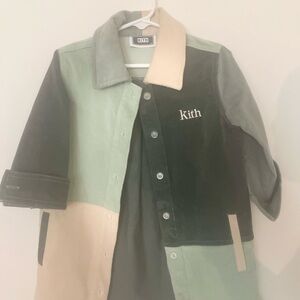 Kith Kids Patchwork Jean Jacket - Green and Cream